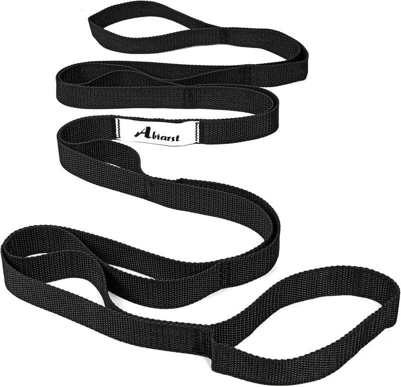 Abiarst Stretching Strap Yoga Straps for Physical Therapy, 10 Loops Non-Elastic Stretch Band for Pilates, Flexibility, Exercise and Gymnastics - Image 1